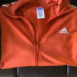 Adidas Bold Orange Tracksuit with White Accents